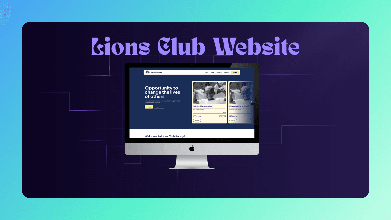 Kandy Lions Club Website Landing